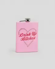 [Get It Now] Get It Now Drink Up B*tches Metal Flask in Pink One Size Pink