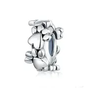 Charm Silver plating Dog Paw Charm Stopper with Charms for Bracelet DIY Jewelry