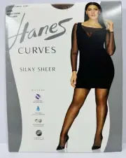 New Hanes Curves Silky Sheer Control Top Legwear-HSP002 3x 4x Nude Pantyhose