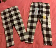 Cat & Jack Toddler Girl’s Black & White Buffalo Check Leggings 18M/2T/3T/4T