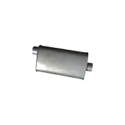 Redback Universal Muffler - 8" x 4" Oval 18" Long 2 1/2" Offset/Centre Chambered