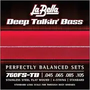 La Bella 760FS-TB Deep Talkin' Bass Stainless Steel Flat Wound- Standard Long Scale Bass Guitar String
