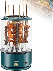 Vertical Rotating Grill, 1100W Indoor Smokeless Electric Skewer Machine With 12 Skewers, 360° Automatic Barbecue for Kebab Roast Home Parties