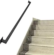 Black Hand Rails for Indoor Outdoor Loft Steps, Industrial Iron Hand Railing, Wall Mount Handrail Metal Balusters, Safety Grab Bar Non-Slip Hand Railings(Size:100cm)