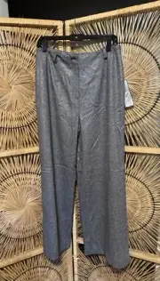 Anne Klein Straight Leg Dress Womens Size 12P Wool Black Silver Shimmer New