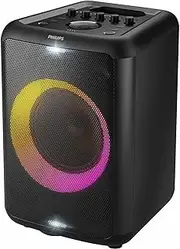 [Philips] X3206 Bluetooth Party Speaker with Deep bass, Up to 14 Hours Battery, Party Lights and Karaoke Effects, Microphone and Guitar Input, Audio-in, USB Charging, Built-in Trolley, TAX3206