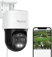REOLINK 4K PTZ Security Camera System, IP PoE 360 Camera with Dual-Lens, Auto 6X Hybrid Zoomed Tracking, 355 Pan & 90 Tilt, Outdoor Surveillance, AI Detection, Trackmix PoE