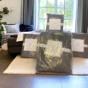 Pottery Barn Teen Zig Zag Duvet Cover Full/Queen 90"x88" Grey With 3 Shams