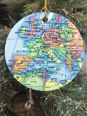 Europe Map Christmas Ornament