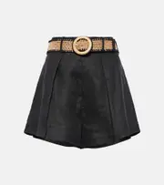 [Zimmermann] Zimmermann Halliday high-rise linen shorts AU 8 black