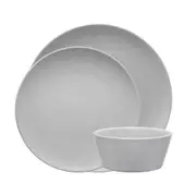 Noritake Grey on Grey Swirl 12 Piece Dinner Setting for 4 - Robins Kitchen
