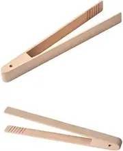 1Pc Bamboo Toaster Tongs Heat Resistant Kitchen Tongs for Cooking Baking Grilling Lightweight Food Tongs for Toast Bagels Barbecue Frying