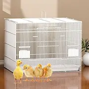 Foldable Chicken Coops, Multifunctional Folding Cage Ventilation, And Breathability Poultry House Indoor Bunny Hutch Encryption Metal Wire Netting For Chick Duckling Rabbit Kitten(White,60*42*40cm)