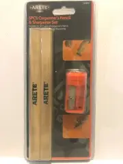 3 X 5PC CARPENTERS PENCILS & SHARPENER SET,TRADESMEN MARKING PENCILS,ARETE TOOLS