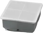 Whiskey ice Cube Mold, Leakproof ice Cube Silicone Mold(4 grids Grey)