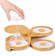 Margarita Salt Rimmer Set, Bamboo 3 Tier Bar Glass Rimmer for Margaritas and Cocktails,Salt Rimmer,Suitable for Party, Bar, Home Bar, Restaurant, Bar Accessories Supplies