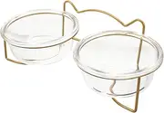 BESPORTBLE 1 Set Cat Bowl Neck Guard Pet Bowl Double Pet Bowl Elevated Cat Dish Food Bowl Pet Supply Cat Feeding Container Cat Elevated Bowls Double Bowl Cat Feeder Pet Double Bowl Iron White