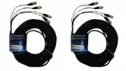 (2) CBI MT2XX 25ft Dual Stereo Pair XLR to XLR Microphone Cable Mic Cord Neutrik