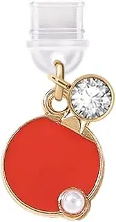 ELISE & FONDA TP637 Type-C Charging Port Anti Dust Plug Little Table Tennis Racket with Ball Cell Phone Charm for iPhone 15/16/Samsung/OnePlus/Xiaomi/oppo Android Phones (Red)