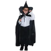 Wizard/Witch Costume Accessories Set (Cape, Hat, Wand, Glasses) - Child One Size