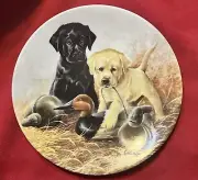 1988 Edwin M Knowles "A Perfect Set Labrador Retrievers" New W/ Box & C.O.A