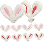 BESPORTBLE 10 Pcs DIY Bunny Ears Plush Accessories Hair Clips for Crafts Handmade Rabbit Costume Decorations Cute Plush Multi Purpose Use for Parties Stuffed Animals