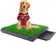 Dog Grass Pad with Tray Large, Puppy Turf Potty Reusable Training Pads with Pee