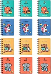 BetterJonny 12 x Mini Animal Notebooks for Boys & Girls Party Bags, Unisex A7 Pocket Size Notebook, Cute Stationery Gifts for Party Bag Fillers, Cartoon Notepads for Kids of any Age