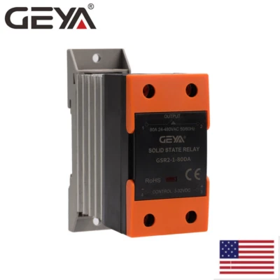 GEYA Solid State Relay Single Phase SSR-10/25/40DA 3-32DC to 24-480AC&Heat Sink