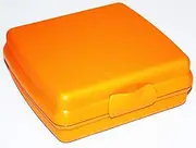 [Tupperware] Sandwich Keeper Square Hinged and Locking Box Orange