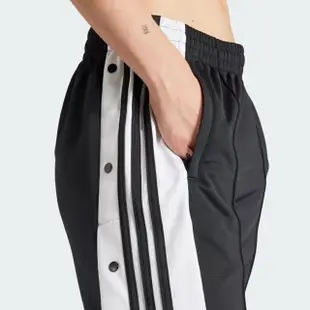 【adidas 愛迪達】長褲 女款 運動褲 排扣 三葉草 ADIBREAK PANT 黑白 IU2519