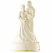 NEW BELLEEK Bride & Groom Cake Topper With Stand-Pearl AUTHORIZED DEALER