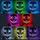 Halloween LED Glow Mask EL Wire Light Up The Purge Movie Costume Party