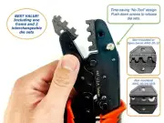 Quick Change Ratchet Crimper 2 Jaws Non-insulated Ring & Open Barrel Terminal
