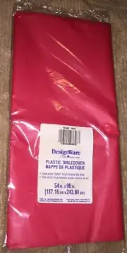 Designware Red Plastic Tablecloth 54” X 96” - NEW