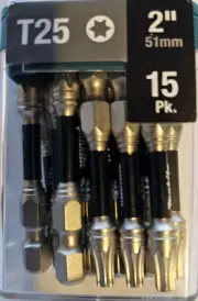 Makita IMPACT XPS T25 Torx 2 in. Power Bit (15-Pack)