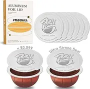 [Foboull] Aluminum Foils Lids for Reusable Nespresso Pods Vertuo,Foil Lids Seals for Refillable Vertuoline Capsules Coffee Pods, With Nespresso VertuoLine Capsules/Machine(100 pcs)