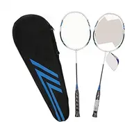 SG8048 Carbon Fiber Badminton Racquets Set for 2 Players Lightweight Durable Rackets with Carry Bag for Adults Teens Indoor Outdoor Games 26.4 Inch Length 22LBS Tension