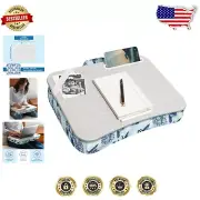 Multifunctional Lap Desk with Microbead Cushion and Phone Holder - Blue Blossoms