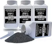 10 LBS Total Weight Rock Tumbler Grit Set, 4 Step Tumbling Media Refill-Coarse/Medium/Pre-Polished/Final Polish, Silicone Carbide Polisher Grit for Any Rock Tumbler, Rock Polisher, Stone Polisher