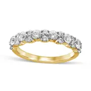 1.0 CT. T.W. Natural Diamond Anniversary Band in Solid 10K Yellow Gold