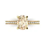 2.71 Oval Natural Morganite Promise Bridal Wedding Classic Ring 14k Yellow Gold