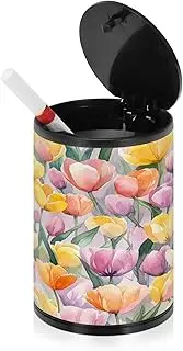 Ashtrays For Cigarettes Outdoor Afghanistan flower Beauty Summer Flowers Covered Ash Tray With Cover Car Cup Holder Kitchen Home Office