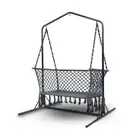 Hammock Chair with Stand Macrame Outdoor Garden 2 Seater Grey Gardeon