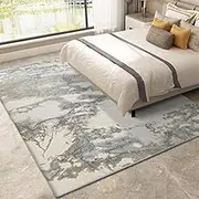 Large Rug Indoor Carpet Living Room Bedroom Office Dining Room Gray Abstract, Beige, 180 x 270 cm