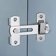 Door Latch Lock Buckle Bolt Lock for Door and Window Sliding Lock bar Bolt barn Sliding Latch (180 Degree)