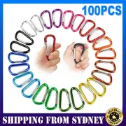 100X Aluminum Coloured Carabiner Snap Hook Clip Key chain Key Clips Clasp Hiking
