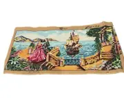 Vintage Hand Painted Needlepoint Canvas Lev Dokor Old World Mast Ship