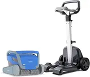 Dolphin M550 Robotic Pool Cleaner Up to 120mins Runtime with Caddy for Floor Wall Climbing Waterline Up to 15m Robot Swimming Pools Vacuum Cleaners Dual-Drive Motor with Ultra-fine Filter PVC Brushes
