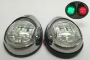 MARINE BOAT SS304 GREEN STARBOARD RED PORT LED NAVIGATION LIGHT SIDE MOUNT